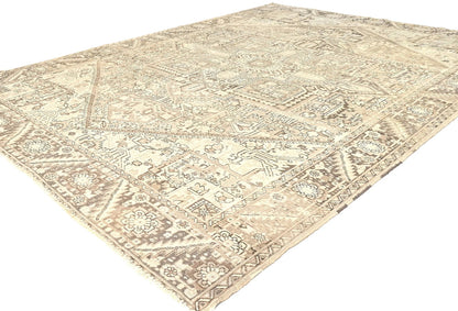 Muted Floral Distressed Design 10X13 ft Vintage Oriental Rug Dining Room Carpet