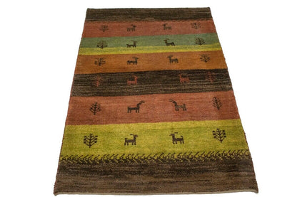 3'3X4'9 Ft Handmade Modern Gabbeh Oriental Rug