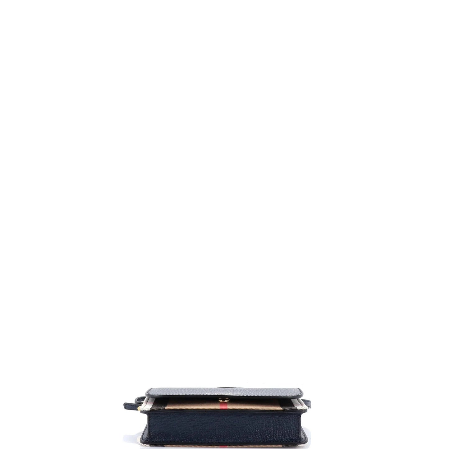 Burberry Hampshire Wallet On Chain Leather And House Check Canvas