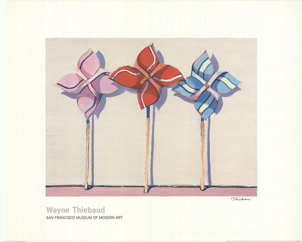 Wayne Thiebaud Three Wind Toys (Lg) Signed "