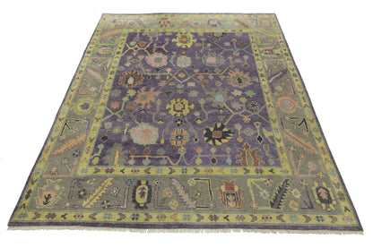 Hand-Knotted Muted Oushak Rug Colorfast Oriental