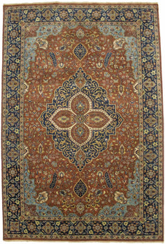 6X9 Ft Handmade Rust Serapi Oriental Rug Farmho