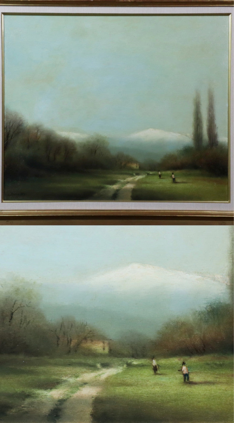 Walter Dusatti (Italy) Original Oil Painting Landscape Countryside Signed Framed