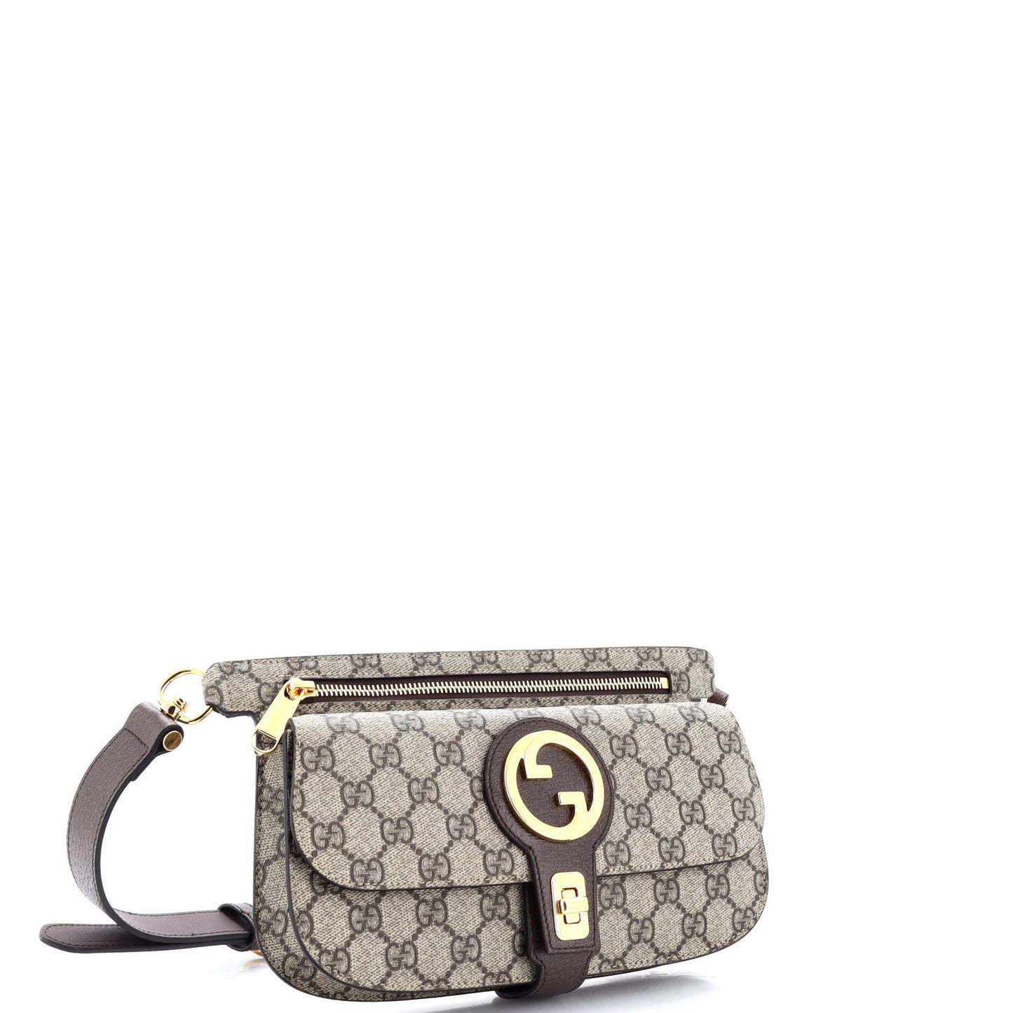 Gucci Blondie Flap Pocket Belt Bag Gg Coated Canvas
