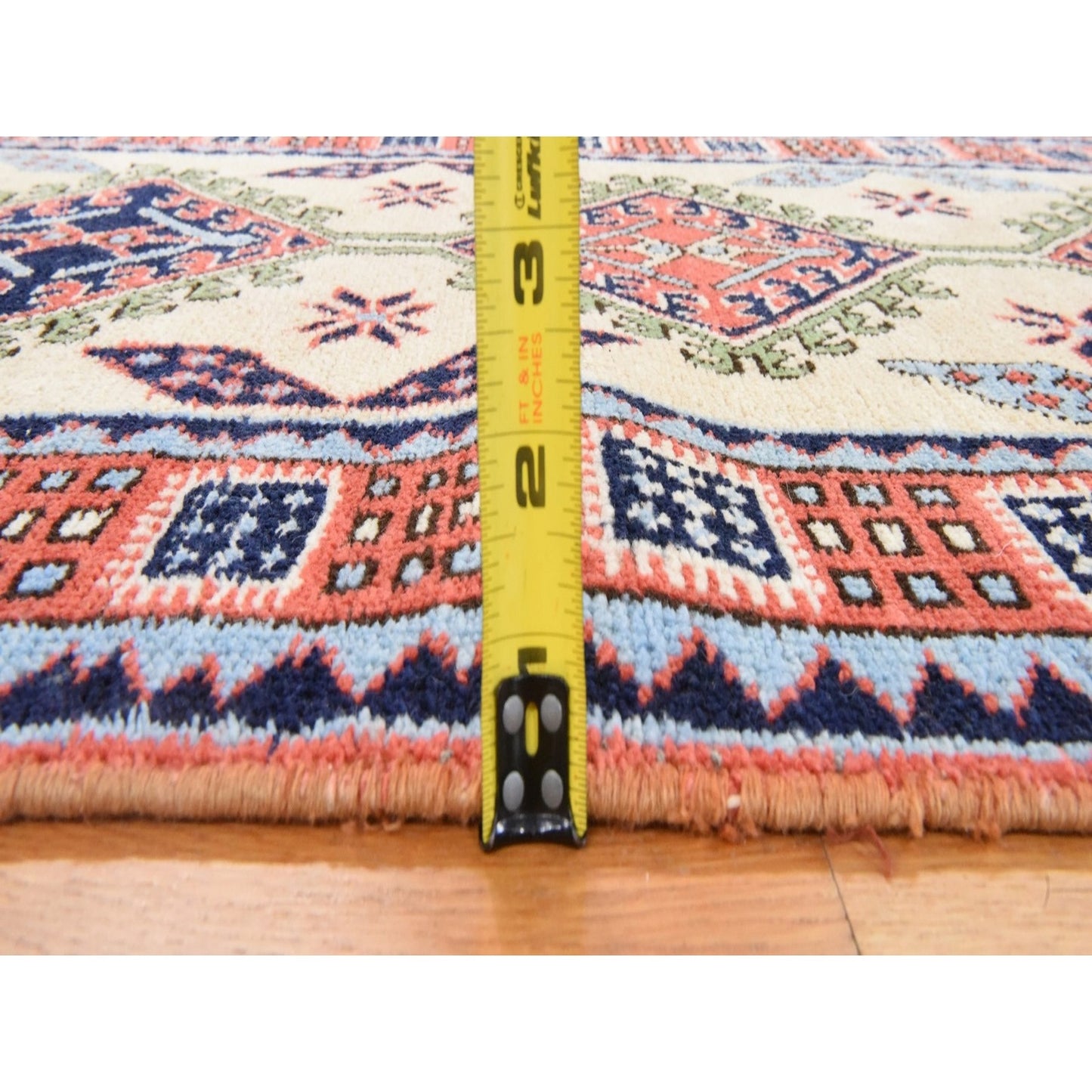 2'6"X13'1" Reed Yellow Vintage Zoroastrian Hand Knotted Wool Runner Rug