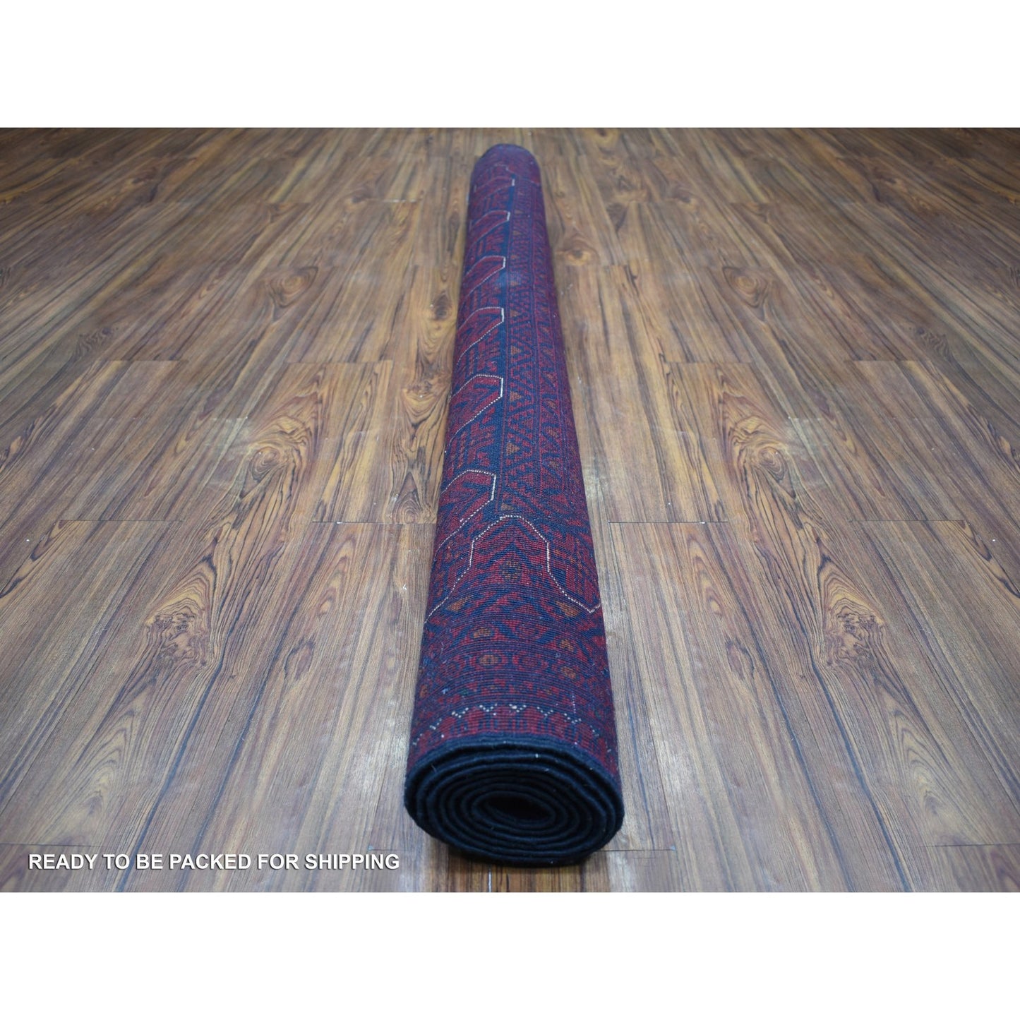 5'6"X8' Deep Red Afghan Khamyab Soft And Shiny Wool Hand Knotted Rug