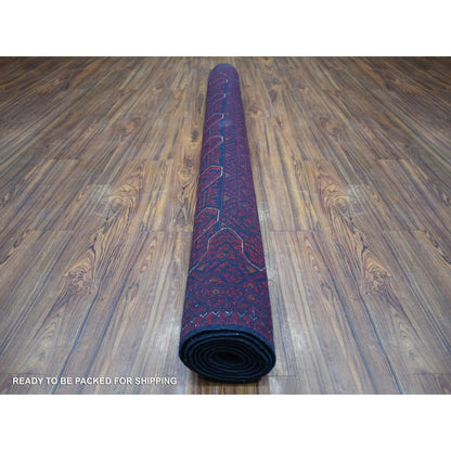 5'6"X8' Deep Red Afghan Khamyab Soft And Shiny Wool Hand Knotted Rug