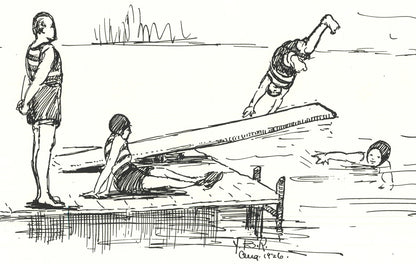 Yb Robinson Divers " Lithograph Contemporary