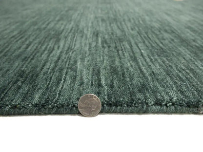 Handmade Dark Green Gabbeh Modern Rug Tribal