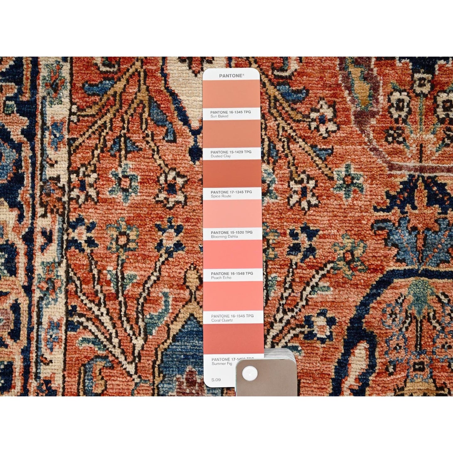 4'X6'7" Rust Orange Bijar Garus Design High Mountain Wool Hand Knotted Rug