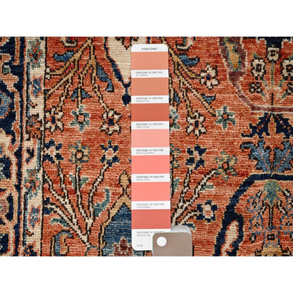 4'X6'7" Rust Orange Bijar Garus Design High Mountain Wool Hand Knotted Rug