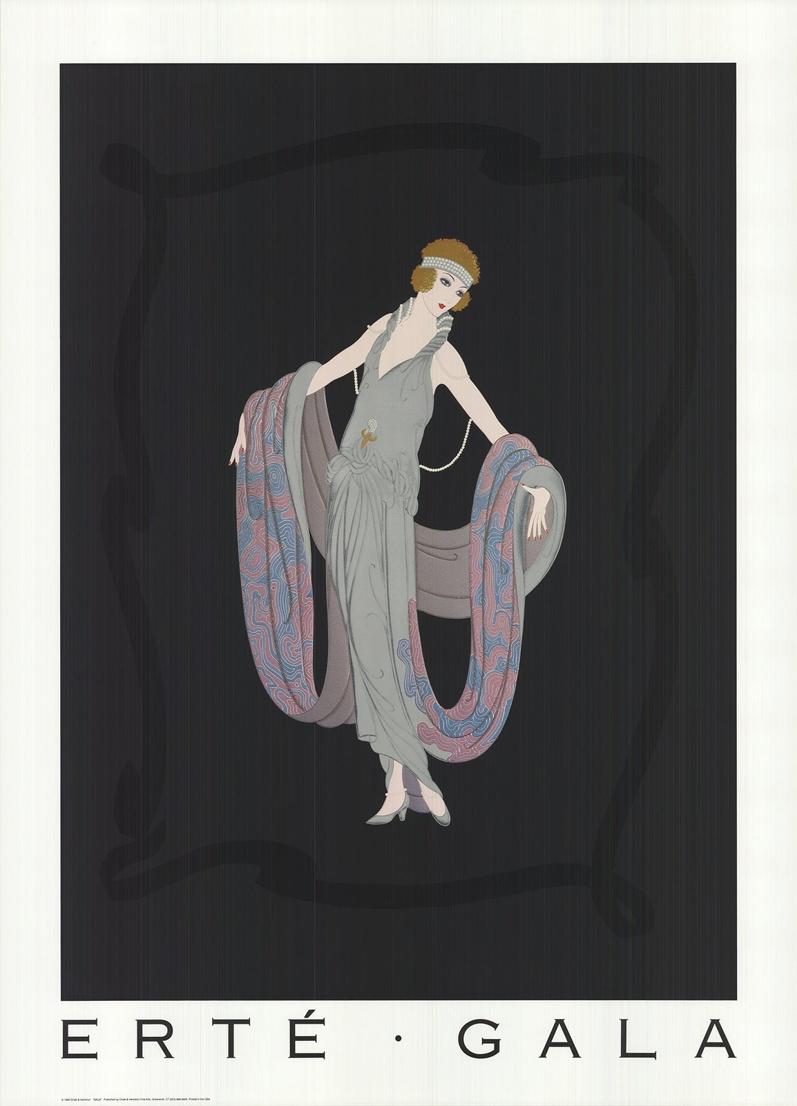 Erte Gala " Poster Art Deco Multicolor Gray Black