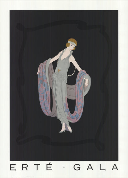 Erte Gala " Poster Art Deco Multicolor Gray Black