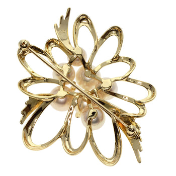 Mikimoto   Brooch Pearl Pearl Diamond K14 Yellow