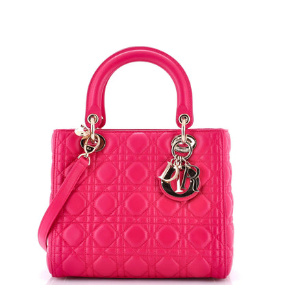 Christian Dior Lady Dior Bag Cannage Quilt Lambskin Medium