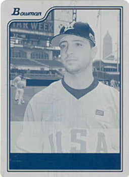 Ryan Braun 2006 Bowman Printing Plate - One Of A