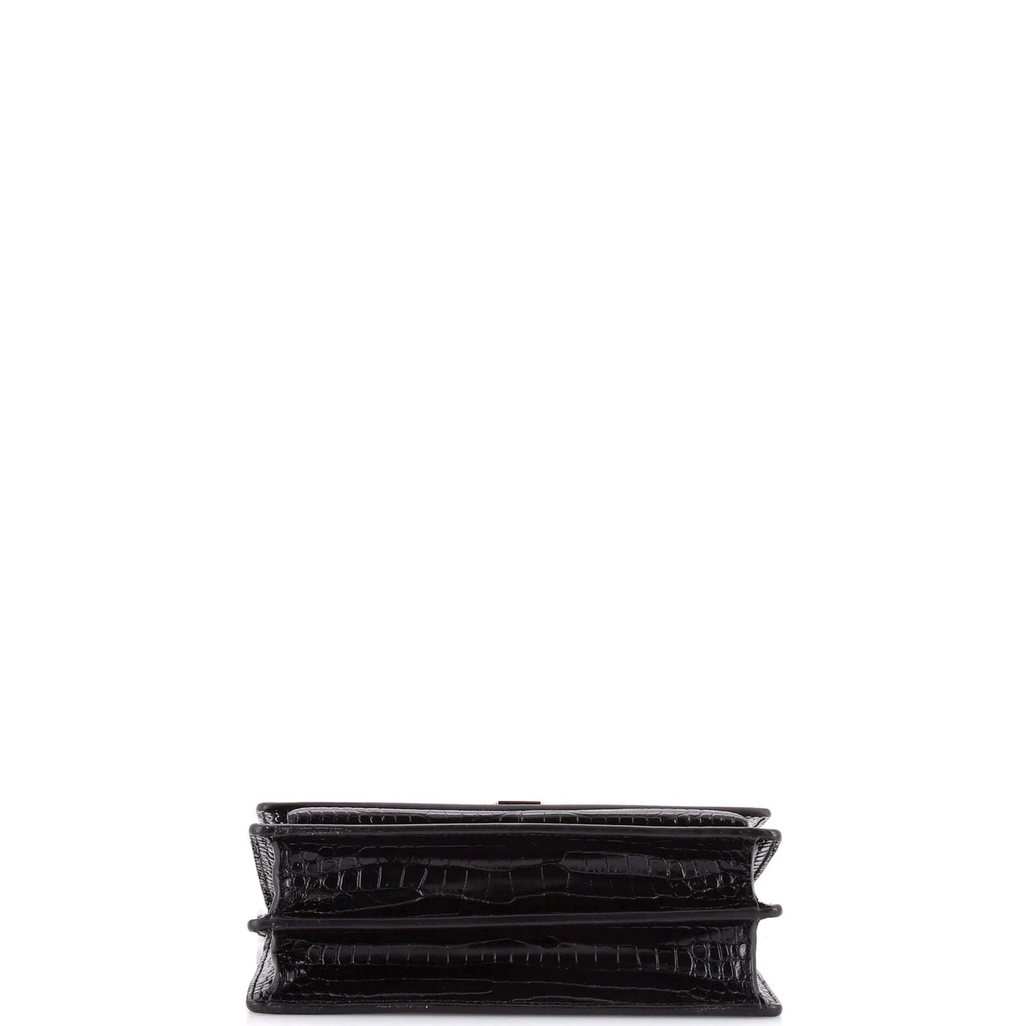 Medium Saint Laurent Sunset Crossbody Bag Crocodile Embossed Leather