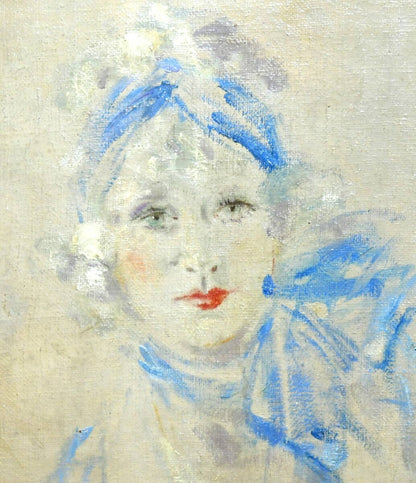 Louis Icart "Portrait of Fanny" Oil on canvas with certificate of authenticity