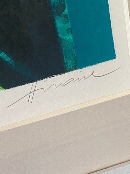 Framed Camille Hilaire Original Lithograph Still Life with Flowers Hand-Signed