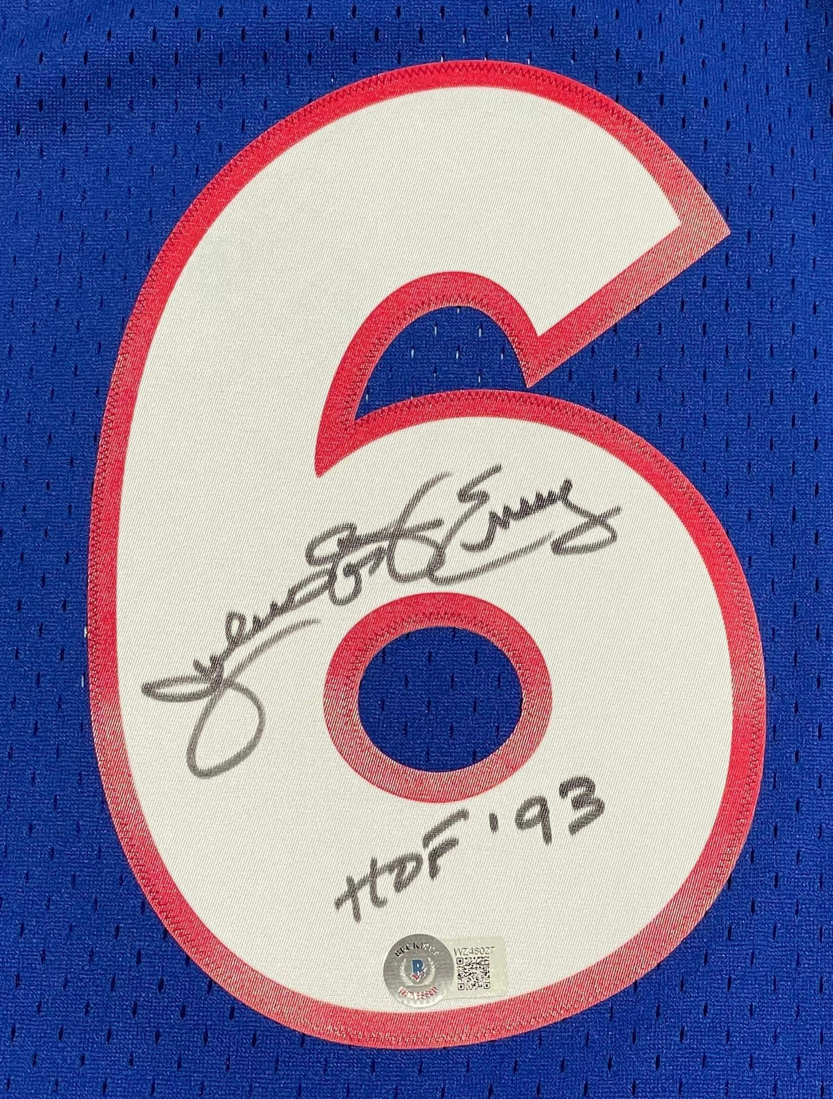 Julius Erving "Hof 93" Autographed Philadelphia 76Ers Mitchell & Ness Blue Jerse