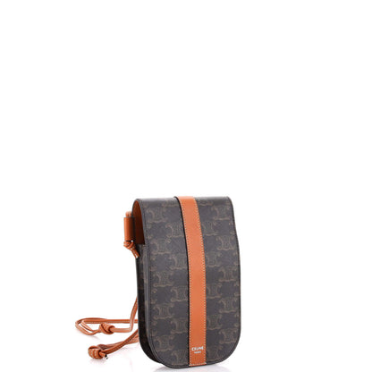 Celine Phone Pouch Crossbody Triomphe Coated Canvas With Leather