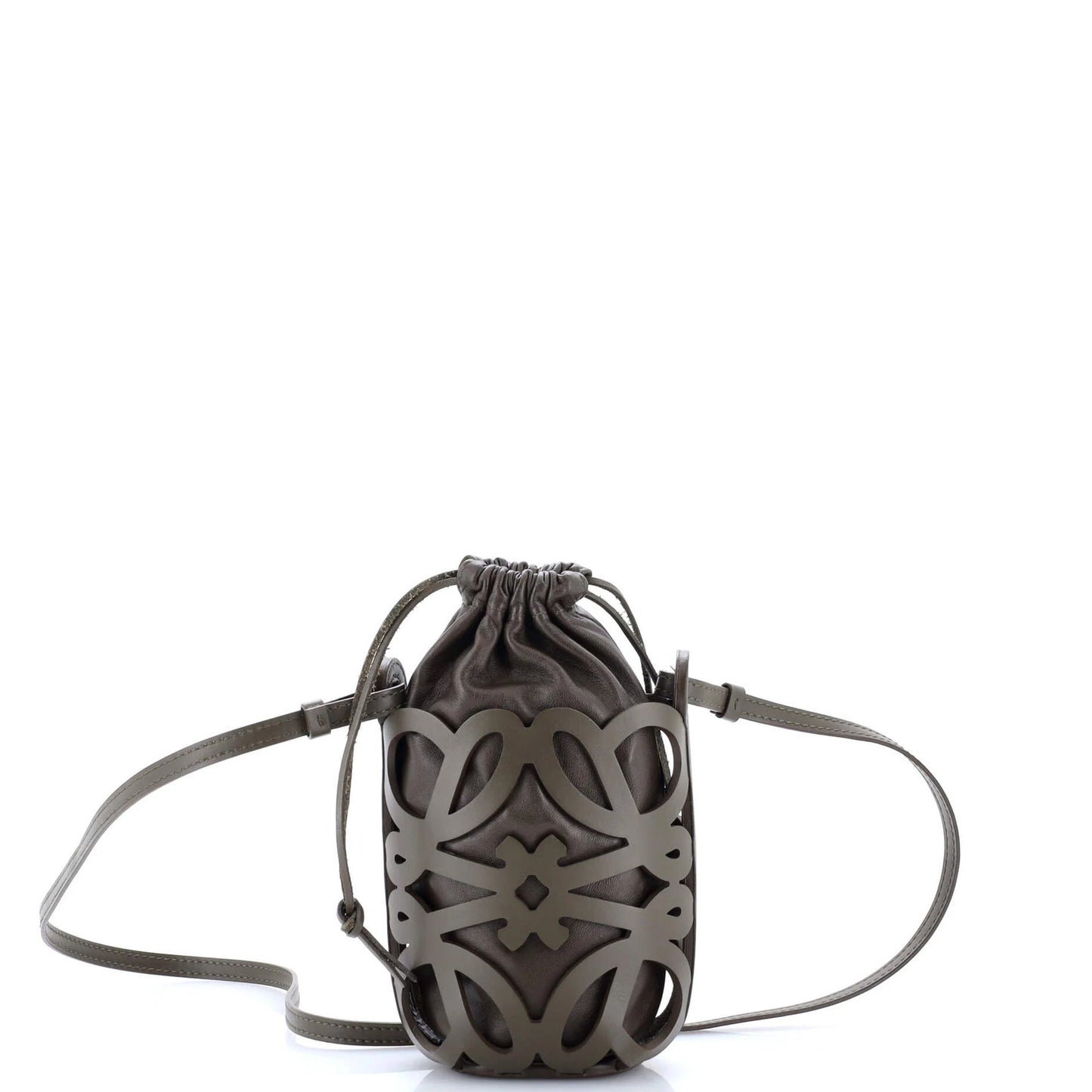 Loewe Anagram Drawstring Bucket Crossbody Bag Leather Mini