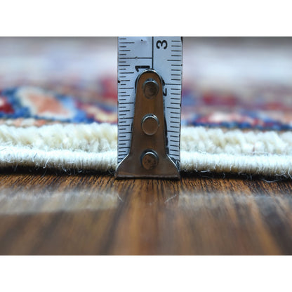 2'1"X2'10" Hand Knotted Super Kazak Soft Afghan Wool Ivory Mat Rug