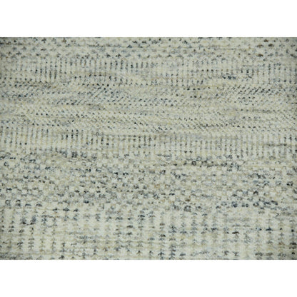 Rug 12'x12' Ivory Wool Modern Square Grass Design Hand Knotted Oriental