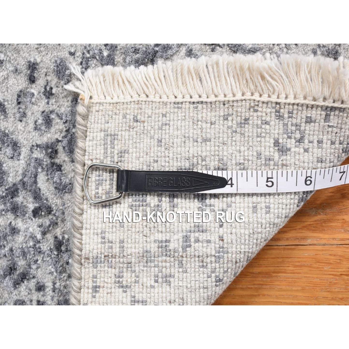 2'1"X3'1" Gray Zoroastrian Design Hand Knotted Wool And Silk Mat Rug