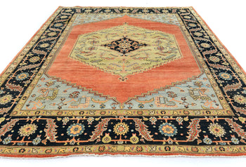Tribal Geometric Heriz Serapi Oriental Rug Living