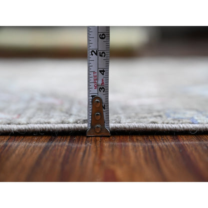 2'6"X9'9" Gray Birds Of Paradise Hand Knotted Wool Runner Oriental Rug