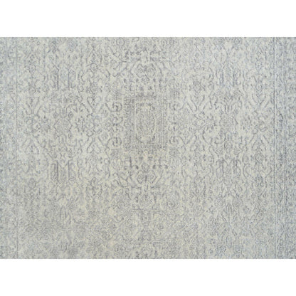 8'X10'1" Beige Hand Loomed Fine Jacquard Wool And Art Silk Oriental Rug