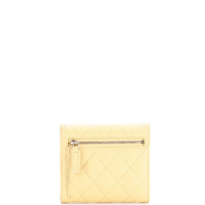 Chanel Cc Compact Classic Flap Wallet Quilted Caviar