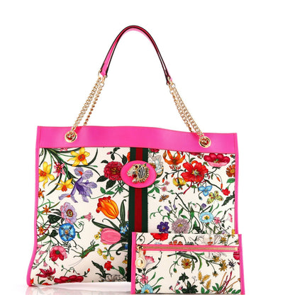 Gucci Rajah Chain Tote Flora Canvas Large