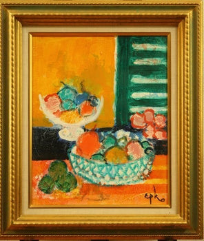 Willering Epko -Netherlands Oil Painting On Canvas Signed 1997 Still Life Fruits
