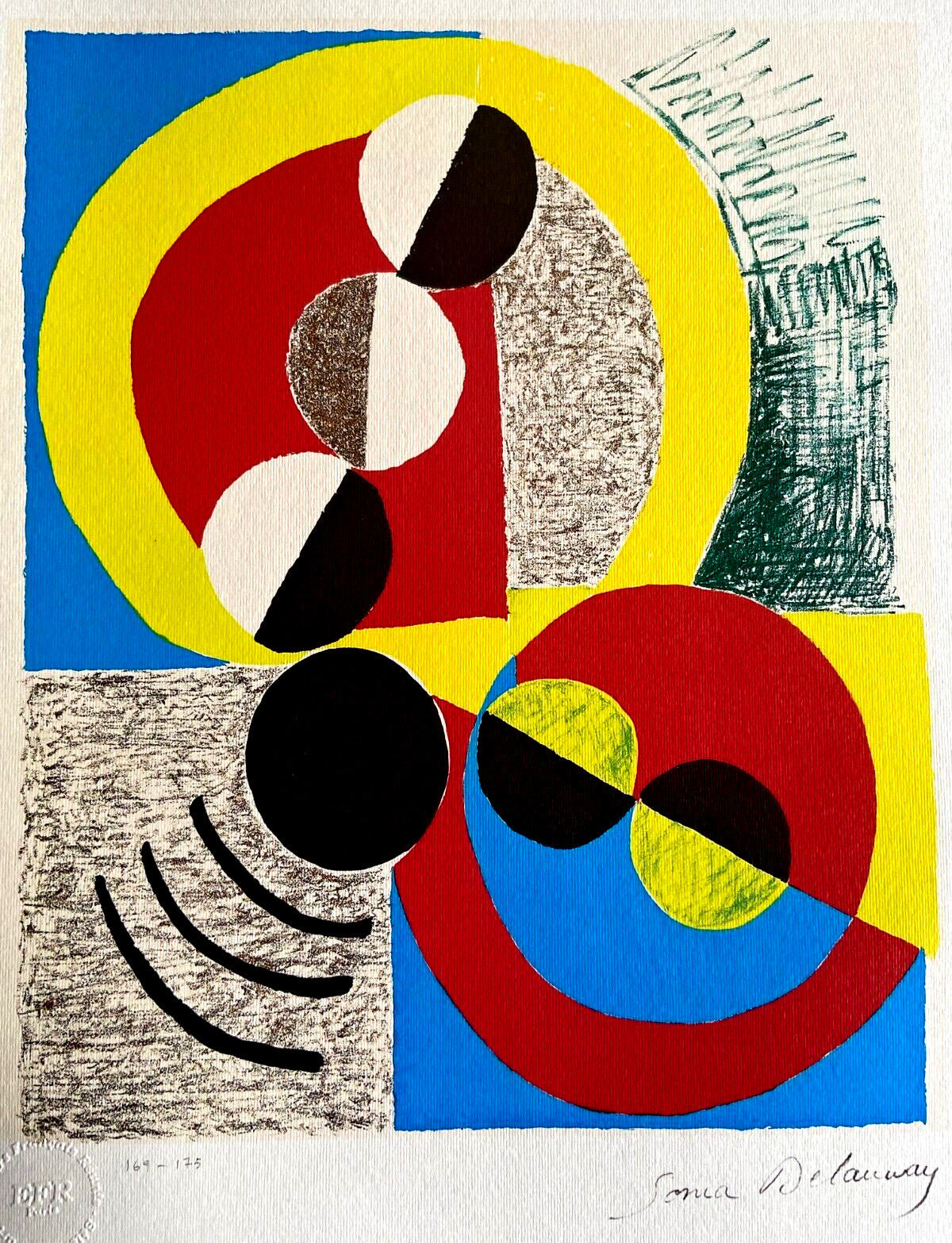 Sonia Delaunay Lithograph Coa Signed Stamped Numbered By Hand 175 Ex