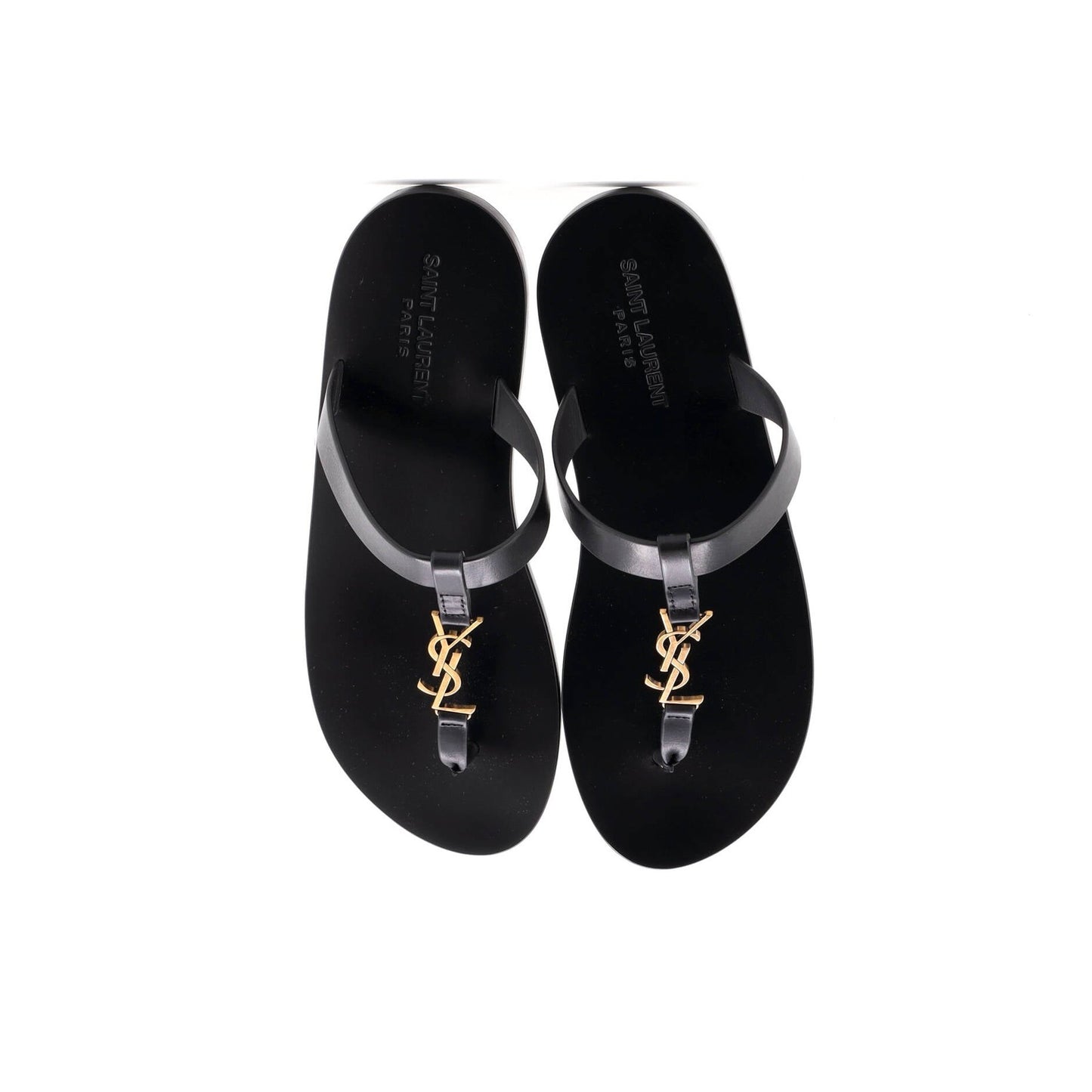 Saint Laurent Men'S Cassandra Thong Flat Sandals Leather
