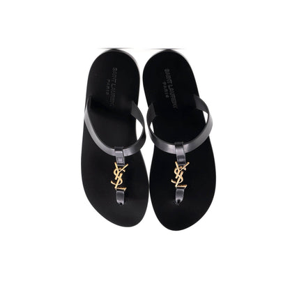 Saint Laurent Men'S Cassandra Thong Flat Sandals Leather