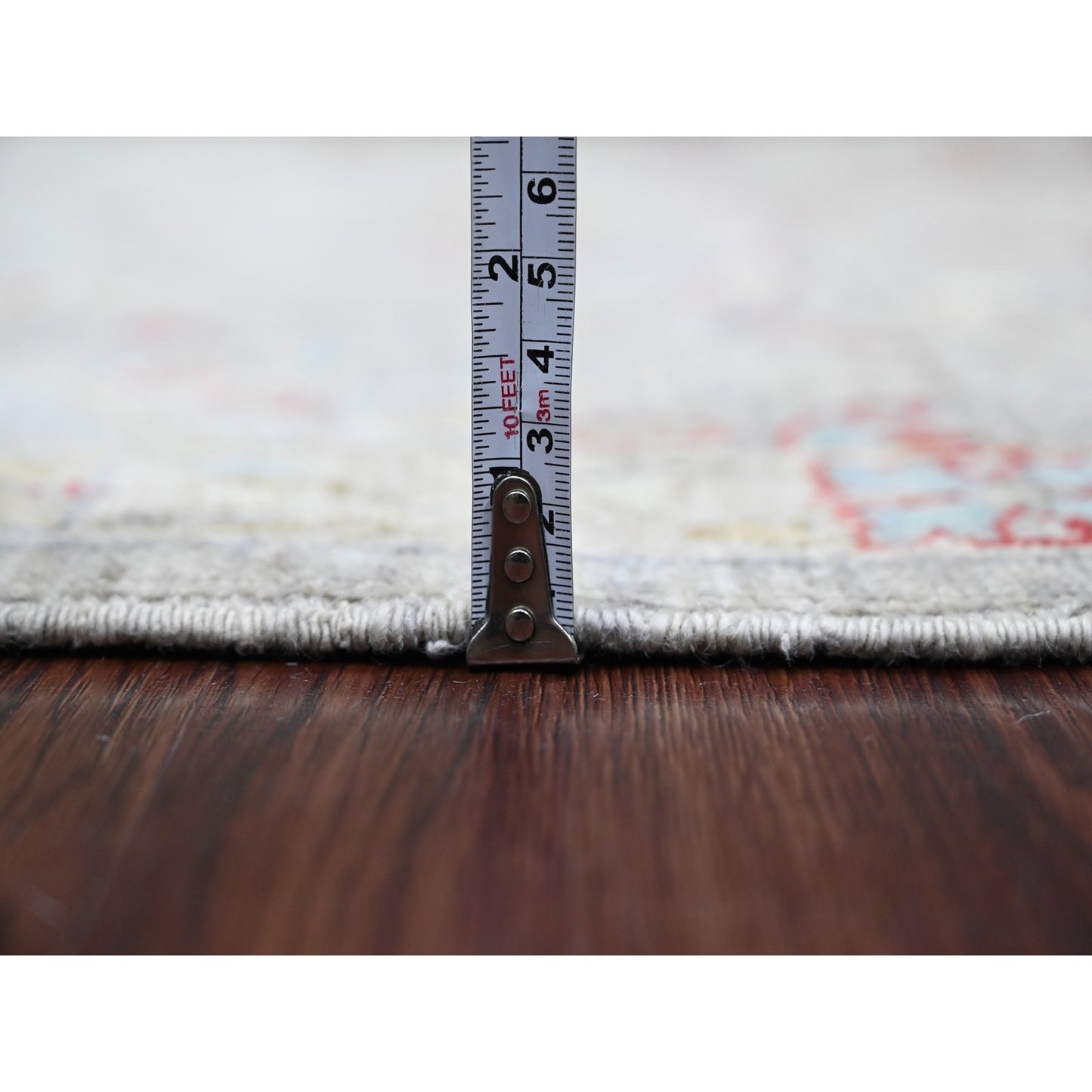 3'1"X15'10" Gray Peshawar Bijar Garus Design Hand Knotted Wool Runner Rug