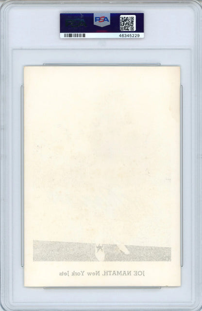 Joe Namath Autographed 1965/66 Jets Team Issue Photo Rookie Card (Psa)
