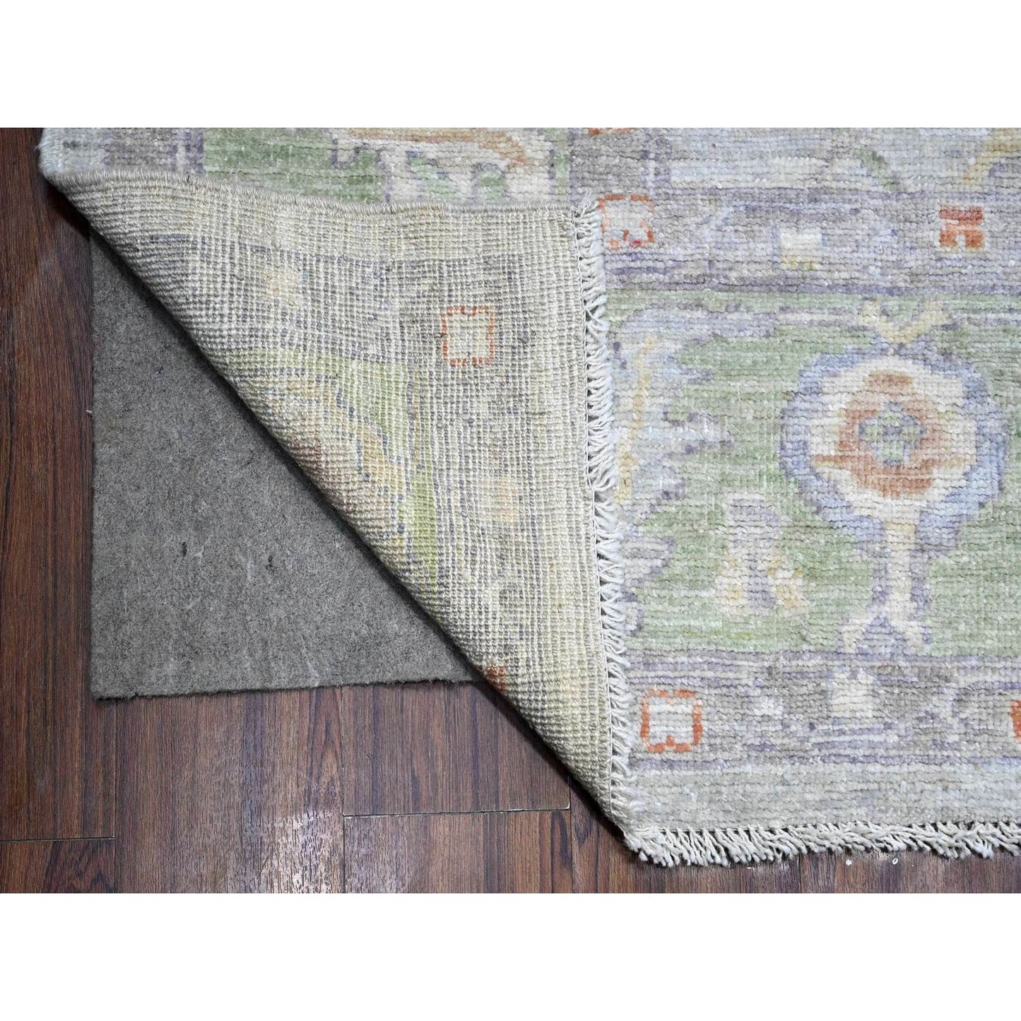 8'10"X12' Platinum Gray Afghan Angora Oushak Natural Dyes Oriental Rug