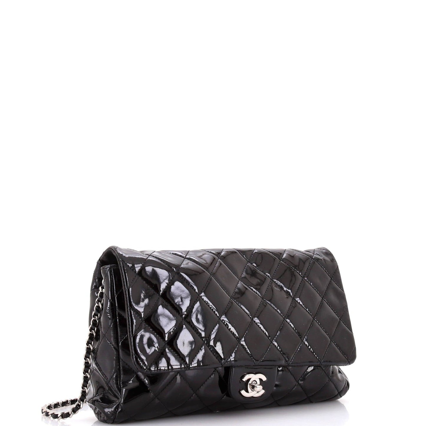 Chanel Clutch With Chain Quilted Patent