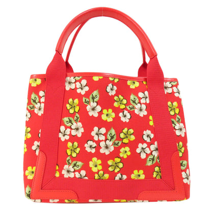 Balenciaga  329933 Handbag Navy Cabas Flower