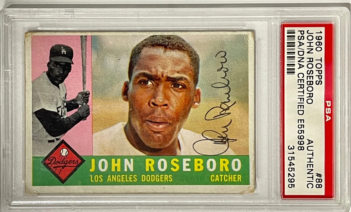 John Roseboro Autographed 1960 Topps Card #88 (Psa)