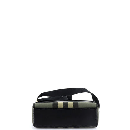 Burberry Note Crossbody Bag Check Canvas And Leather Medium