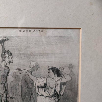 Honore Daumier Lithograph 1842 Ne Aux Enfers  Le