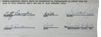 Bert Bell Philadelphia Eagles Signed/Autographed 1958 Contract Jsa 160875