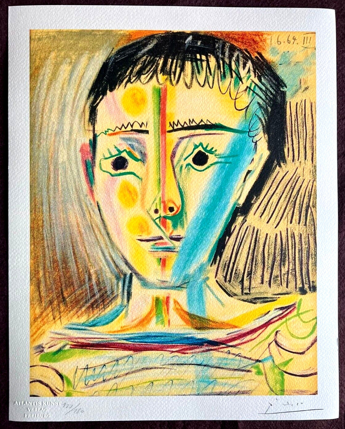 Pablo Picasso Lithograph 'Boy' Coa Signed Pen Numbered A Hand
