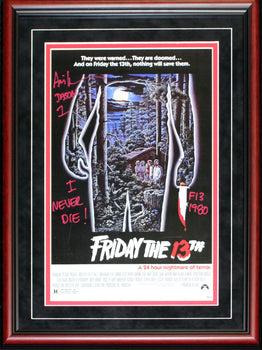 Ari Lehman Autographed Framed Multi Inscribed Friday The 13Th Movie Poster