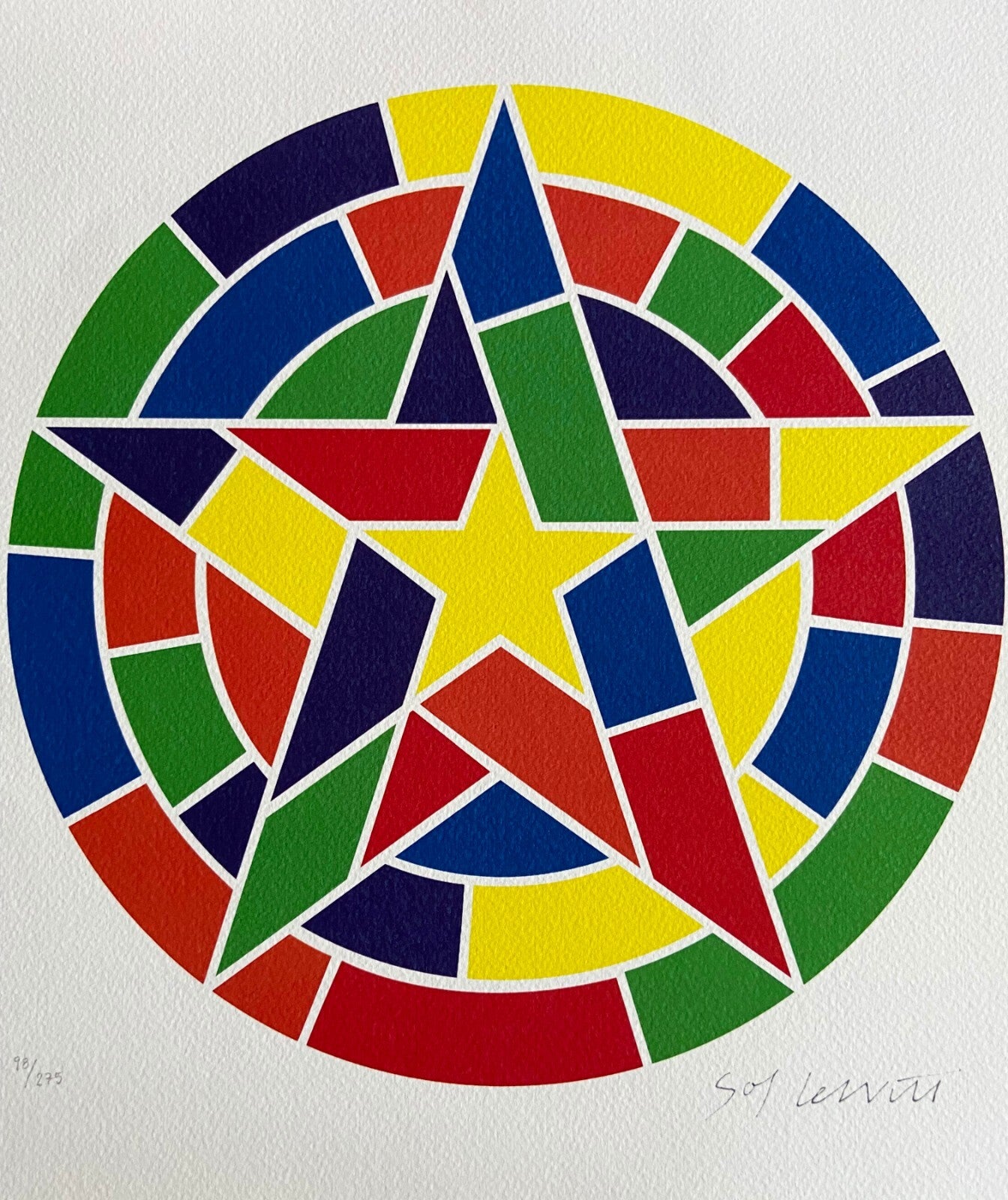 Sol Lewitt Lithograph Coa Numbered In Pencil 275 Ex